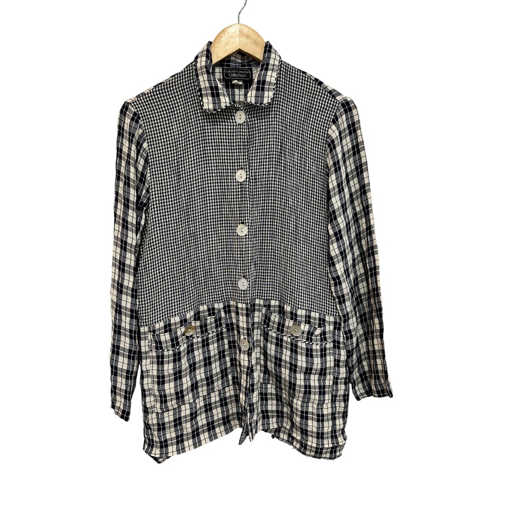 Carol Anderson Collection Vintage Plaid Gingham Button Up Shirt Small Americana